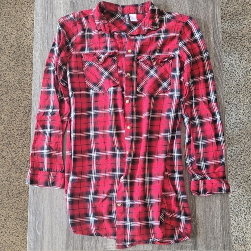 H&M Divided Button Down Plaid Shirt